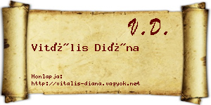 Vitális Diána névjegykártya